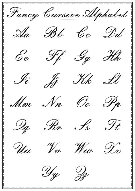 Fancy Cursive Handwriting Alphabet Hand Writing Cursive Fancy Letters, Cursive Alphabet Aesthetic, Alphabets In Cursive Writing, Alphabet In Calligraphy Fonts, Good Handwriting Alphabet Cursive, Pretty Cursive Fonts Alphabet, Uppercase Cursive Alphabet, Cursive Handwriting Fonts Alphabet Calligraphy, Alphabet Cursive Fonts