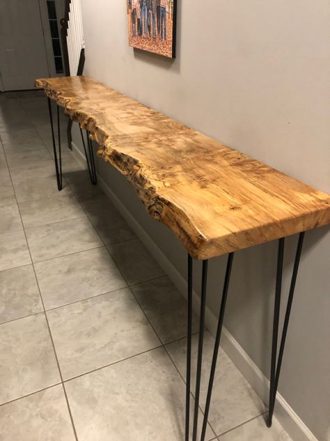 #liveedge #couchtable Raw Wood Entry Table, Raw Edge Entry Table, Live Edge Foyer Table, Live Edge Couch Table, Live Edge Hallway Table, Live Edge Sofa Table Behind Couch, Live Edge Hall Table, Diy Live Edge Console Table, Live Edge Ideas