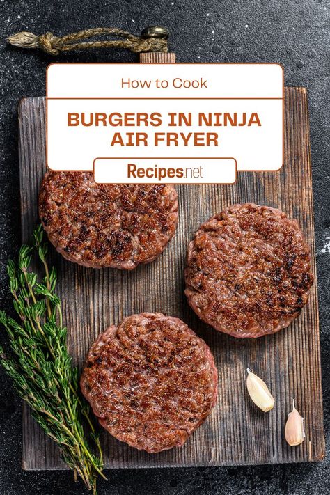 Learn how to cook burgers in a Ninja Air Fryer with our cooking hacks for air fried food! Perfect for satisfying food cravings, this guide features healthy burger homemade recipes using air fried hamburger patties. Discover creative food ideas and air fry recipes that make delicious meat dishes with meats high in protein. Ideal for food lovers, our cooking tips and tricks on air fryer uses will elevate your cooking game. Explore different burger toppings to customize your burgers homemade! 🍔 Airfryer Burgers Fresh, Air Fried Burgers, Hamburger Patties In Air Fryer, Brat Patties In Air Fryer, Burger In Air Fryer, Burgers Air Fryer, Air Fry Burgers, Air Fryer Burgers Patty Fresh, Hamburger In Air Fryer