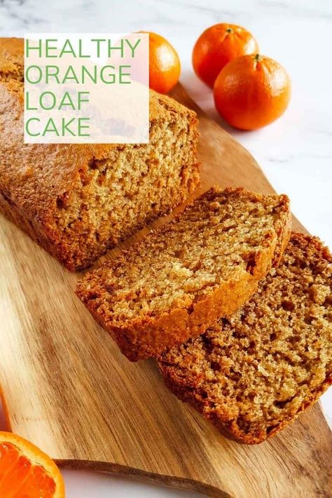 This healthy orange loaf cake is really easy to make, tastes great, and stores well. A quick and easy bread for breakfasts or treats. This is hearty, healthy and packed with nutrients. It uses fresh oranges as well as orange extract to get a strong orange flavor. It can also easily be made vegan by substituting the eggs and honey with vegan alternatives. I love to serve it as a quick snack or dessert, but it's also suitable as a breakfast alternative served with a cream cheese spread on top. Healthy Orange Dessert, Healthy Orange Dessert Recipe, Healthy Recipes With Oranges, Orange Cake Healthy, Recipes With Oranges Healthy, Healthy Orange Recipes, Orange Breakfast Recipes, Healthy Orange Cake Recipe, Recipes With Fresh Oranges