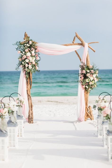 Budget Beach Wedding, Wedding Ideas Diy, Beach Wedding Pink, Beach Wedding Aisles, Small Beach Weddings, Beach Wedding Arch, Diy Beach Wedding, Beach Wedding Ideas, Simple Beach Wedding