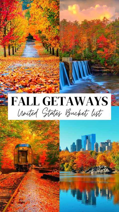 Fall Honeymoon, Fall Destinations, Vacations In The Us, Fall Vacation, Cheap Places To Travel, Cozy Drinks, Fall Vacations, Fall Getaways, Vacation Usa