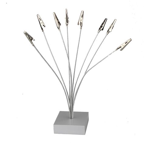 Multi wire 8 branch siver boxy base note name card memo picture photo clip holders,standing place card holder,office and party $2.75 Office Memo, Paper Notes, Desktop Photos, Table Number Holders, Memo Holder, Photo Folder, Restaurant Seating, Note Holders, Table Place Cards