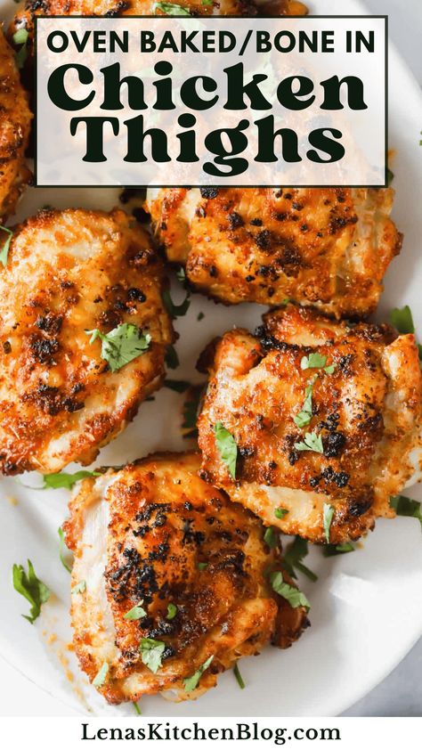 Chicken Leg And Thighs Recipes, Boned Chicken Recipes, Bone And Skin Chicken Thigh Recipes, Bone In Chicken Thigh Recipes Oven Baked, Bone In Chicken Thigh Crockpot Recipes, Cook Chicken Thighs In Oven, Chicken Thighs With Bone And Skin, Turkey Thighs In Oven, Baked Chicken Recipes Bone In