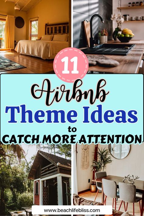 Design your property’s décor around a popular theme to give your guests a unique experience. Knowing some of the top Airbnb theme ideas will help you in this area! Learn now. #airbnb #theme #tips #superhost Airbnb Theme Room Ideas, Unique Airbnb Ideas Interior, Rustic Airbnb Decor, Themed Airbnb Rooms, Air B N B Decor Ideas, Air B And B Ideas, Air B&b, Themed Airbnb Ideas, Airbnb Decor Room Ideas Studio