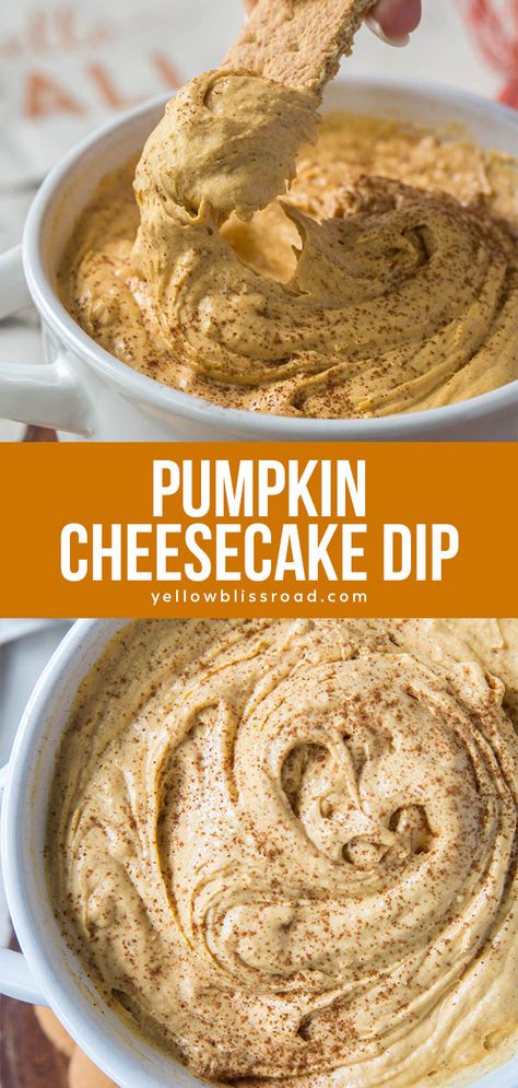 Party Appetizers For A Crowd, Fall Party Appetizers, Fall Dip, Pumpkin Cheesecake Dip, Dip Healthy, Healthy No Bake, Pumpkin Delight, Pumpkin Dip, Fall Baking Recipes