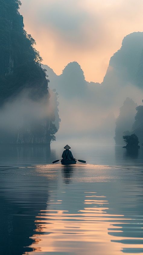 "Misty #RiverMorning: A lone #Rower glides through a serene river flanked by #MistCoveredMountains at #Dawn. #River #Mist #Mountains #Sunrise #Solitude #AIArt #AIPhoto #Stockcake ⬇️ Download and 📝 Prompt 👉 https://stockcake.com/i/misty-river-morning_1030378_1048755" Mist Aesthetic, Misty Sunrise, Mountains Sunrise, Misty Landscape, Misty Dawn, Beauty Technology, Landscape Inspiration, Misty Mountains, Misty Mountain