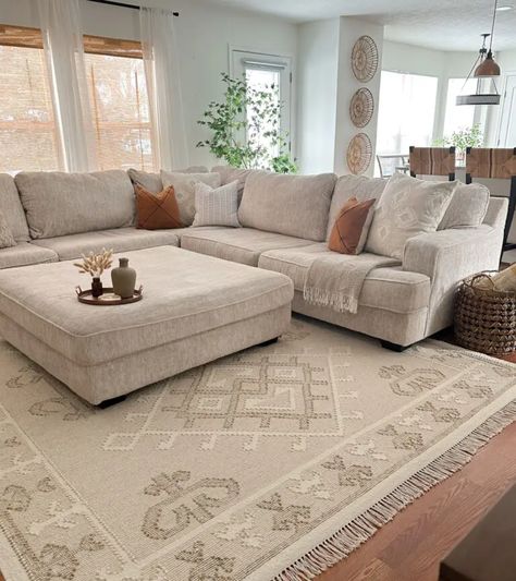 The Couch My Guests Won’t Stop Talking About - Home By Alley Comfy Couches Living Room, Beige Couch Decor, Dining Room Rug Placement, Tan Couch Living Room, House Room Design, Couches Living Room Comfy, Sectional Sofa Decor, Comfiest Couch, Beige Couch Living Room