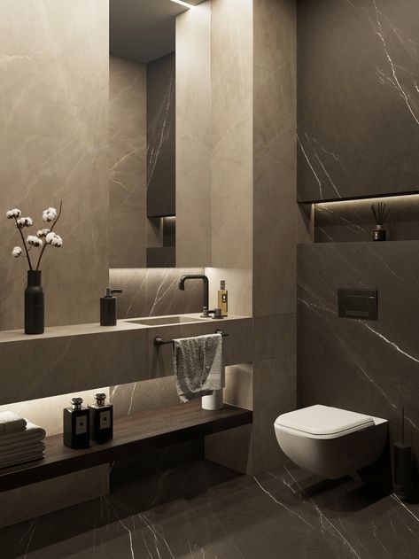 Toilette Design, Bilik Air, Bathroom Inspiration Modern, Guest Toilet, Washroom Design, Decor Ikea, Bad Inspiration, Bathroom Design Decor, Toilet Design