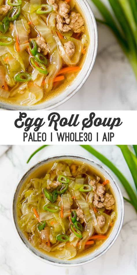 Egg Roll Soup, Paleo Menu, Egg Benedict, Paleo Soup, Resep Diet, Makanan Diet, Dinner Healthy, Recipe 30, Protein Recipes