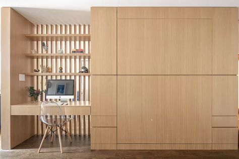 Murphy Bed Office, Murphy Bed Kits, Murphy Bed Desk, Modern Murphy Beds, Office Guest Room, Guest Room Office, Bed Office, Built In Desk, French Interior