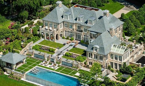 Homes of the Rich on Instagram: “Good morning! 😍 stunning French inspired stone mansion in Greenwich, CT ⠀  Construction: Hobbs, Inc. Architecture: Mark P. Finlay…” Mansion Aesthetic, Big Mansions, Stone Mansion, Mansion Exterior, Luxury Houses Mansions, Dream Mansion, Dream Life House, Greenwich Ct, Castle House