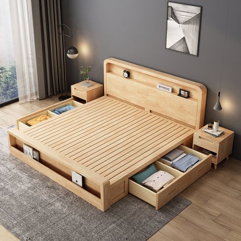 Modern Luxury Bedroom Furniture double size modern home furniture solid wood bed frame beds with storage https://m.alibaba.com/product/1600688551559/Modern-Luxury-Bedroom-Furniture-double-size.html?__sceneInfo={"cacheTime":"1800000","type":"appDetailShare"} Japanese Storage Bed, Modern Wooden Bed With Storage, Rustic Bed Design, Modern Luxury Bedroom Furniture, Wooden Bed With Storage, Beautiful Bed Designs, Bed Designs With Storage, Simple Bed Designs, Simple Bed Frame