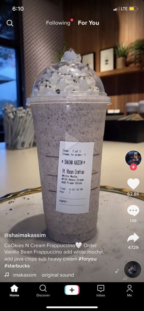 Starbucks Drinks Milkshake, Starbucks Recipes Oreo, Cookies N Cream Starbucks Drink, Frap Starbucks Drinks, Oreo Drink Starbucks, Vanilla Bean Frappachino Starbucks Order, Starbucks Drinks Oreo, Vanilla Bean Frappachino Starbucks, Oreo Starbucks Drink