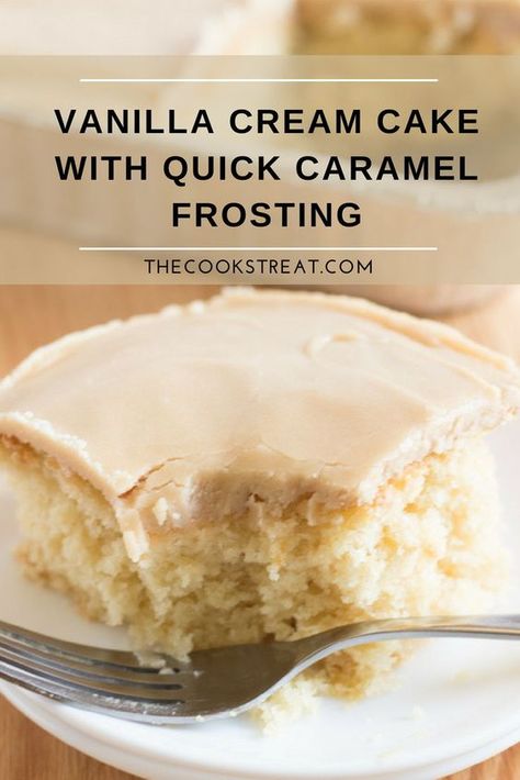 Vanilla Cream Cake, Cake Frosting Recipe, Caramel Frosting, Gateaux Cake, Caramel Cake, Frosting Recipe, Köstliche Desserts, Cake Flavors, Vanilla Cream