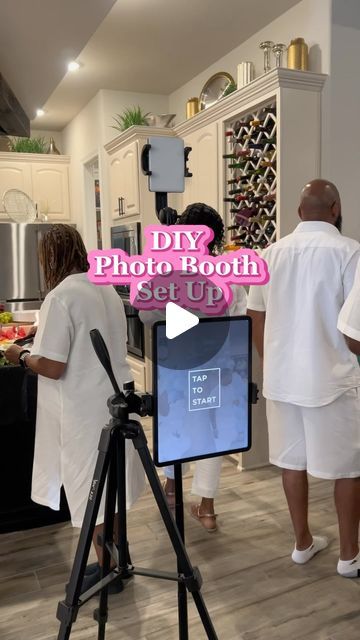 At Home Photo Booth Ideas, Makeshift Photo Booth, Photo Booth With Ipad, Diy Polaroid Photo Booth, Christmas Wedding Photo Booth, Photobooth Ideas Backdrop, Diy Photobooth Camera Setup, How To Set Up A Photo Booth, Diy Photo Booth With Ipad