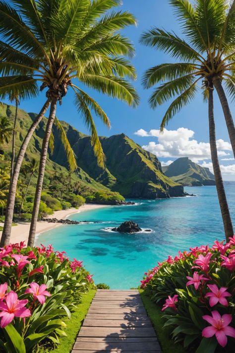 Vacation Places Tropical, Pacific Ocean Aesthetic, Hawaiian Wallpaper, Tropical Pictures, Hawaiian Aesthetic, Spa Retreats, Crazy Adventures, Beautiful Beach Pictures, Exotic Beaches