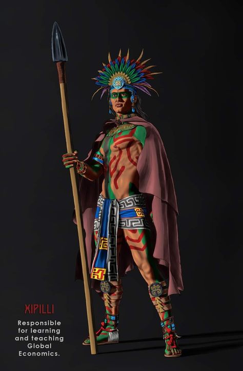 Aztec Warrior Art, Naga Serpent, Mayan Mythology, Desert Temple, Aztec Temple, Mexican Art Tattoos, Royal Clothes, References Poses, Warrior Outfit