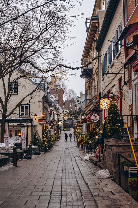 Quebec City In Winter, Quebec In Winter, Quebec City Restaurants, Quebec City Aesthetic, Quebec Aesthetic, Quebec Christmas, Canada Vibes, Quebec City Christmas, Canada In Winter