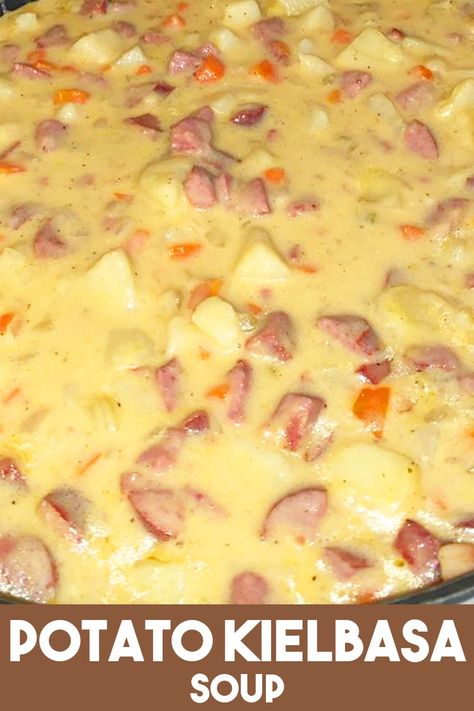 Potato Kielbasa Soup Polish Kielbasa Soup Recipes, Kiebalsa Soup, Potatoe And Kielbasa Soup Crockpot, Kabasa Potatoe Soup, Kielbasa Recipes Soup, Potato Kielbasa Crockpot, Kielbasa Soup Recipes Crockpot, Kielbasa Soup Crockpot, Kielbasa And Potato Soup