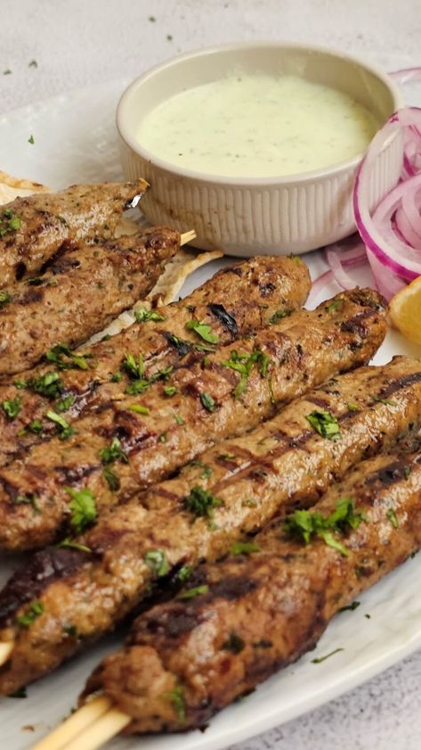 Seekh Kebabs – Pakistani Recipe - Sugar Spice & More Lamb Seekh Kebab Recipe, Kebab In Oven, Seek Kabab Recipe, Beef Kebab Recipes, Seekh Kebab Recipes, Shish Kebabs, Continental Cuisine, Seekh Kebabs, Seekh Kebab