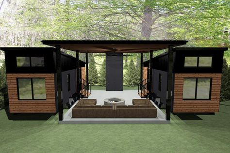 Tiny House Village, Tiny House Community, Container Buildings, A Small House, Tiny House Inspiration, Building A Container Home, Seni Dan Kraf, Container House Plans, Modern Tiny House