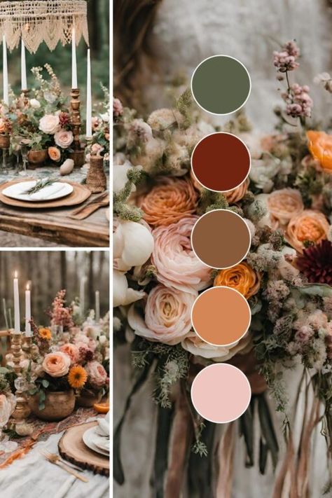 If you are looking at planning a spring wedding, then check out these beautiful spring wedding themes to help inspire you! Whether you envision a whimsical fairytale, a pastel color palette, or a vintage style wedding, there is a spring wedding theme here to suit every couple’s style and aesthetic! | Wedding theme ideas | Wedding colors | Wedding themes unique | Spring wedding theme | Wedding color inspiration | Wedding color ideas | Wedding color schemes | Wedding color palettes | Spring wedding color ideas | Wedding decor ideas | Wedding decorations | Wedding decorations ideas | Wedding favors | Wedding favor ideas | Arizona Spring Wedding Colors, Cottage Core Wedding Colors, Wedding Themes Pastel, Wedding In Spring Ideas, Rust Spring Wedding, Fall Wedding Spring Colors, Desert Coral Wedding Color Scheme, Moody Spring Wedding Colors, Spring Earth Tone Wedding