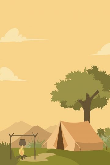 Camp Design Ideas, Camping Illustration Art, Camping Poster Design, Camping Digital Art, Camp Illustration, Camping Illustration Graphics, Campsite Illustration, Camping Landscape, Outdoor Illustration