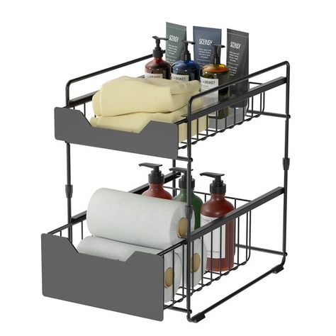 Under Sink Organizers With Sliding Storage Drawer,2-Tier Stackable Cabinet Organizer Shelf for Kitchen,Bathroom, Countertop S Stackable Cabinet, Sliding Storage, Shelf For Kitchen, Under Cabinet Storage, Organize Bathroom Countertop, Organizer Shelf, Under Sink Storage, Under Sink Organization, Countertop Storage