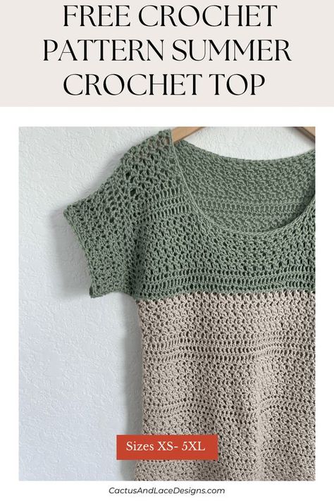 Crochet Shirt Pattern Free Women, Cap Sleeve Crochet Top, Crochet Short Sleeve Sweater Pattern Free, Crochet Tee Shirts Free Pattern, Crochet Cotton Patterns, Dk Yarn Crochet Patterns Free, Crochet Summer Tops Free Patterns Easy, Free Crochet Top Patterns For Women, Cotton Crochet Patterns Free