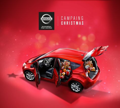 Nissan :: Christmas Campaing en Behance Christmas Advertising Design, Christmas Ads, Christmas Advertising, Ad Car, Christmas Ad, Christmas Car, Promotional Design, Car Ads, Online Portfolio