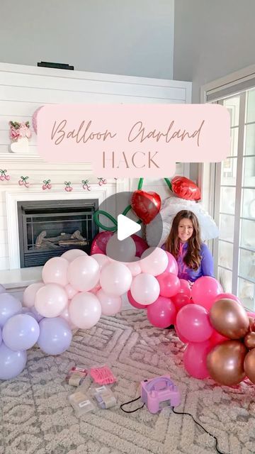 beautifulinspire.co on February 7, 2024: "Want to know a Balloon Garland Hack??? 🎈 🎀 Comment “balloon garland” for the links!! Follow along as I share some balloon garla...". Balloon Arch Using Strip, Ballon Garland Staircase, Portable Balloon Arch, Easy Ballons Garland, How To Tie A Balloon Garland, Balloon Arch On Staircase, Hanging A Balloon Garland, Balloon Placement Ideas, How To Assemble Balloon Garland