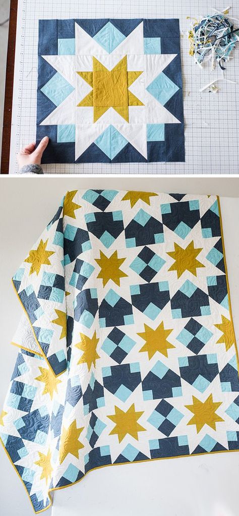 Embroidered House, Quilty Love, Sawtooth Star, Star Quilt Pattern, Stars Quilt, Make A Quilt, Night Stars, Quilt Modernen, Barn Quilt Patterns