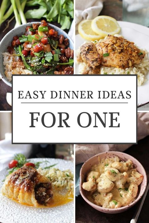 Easy Supper For One, Cooking For One Breakfast, Chicken Recipe For One, Recipes For Dinner One Person, Healthy Easy Dinner For One, Meals For One Recipes, Cheap One Person Meals, Chicken Meal For One, Yummy Meals For One