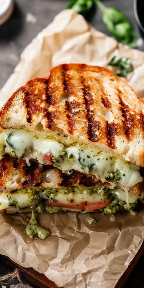 Turkey Basil Pesto Panini [25 Minutes] – Chasety Turkey Pesto Grilled Cheese, Meal Prep Panini, Easy Lunch Quick, Pennini Sandwich Recipes, Rosemary Bread Sandwich, Panini Recipes Turkey, Steak Panini Recipes, Italian Caprese Sandwich, Healthy Lunch Ideas For Husband