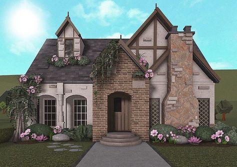 flower home 🍀🌸🌷 #bloxburg #bloxburgroblox #explore #roblox I Just Need Someone, Cottage Core Bloxburg House, Cottage Layout, Bloxburg Cottage, Cottage Core House, Houses Bloxburg, House Plans With Pictures, Small House Layout, Story Layout