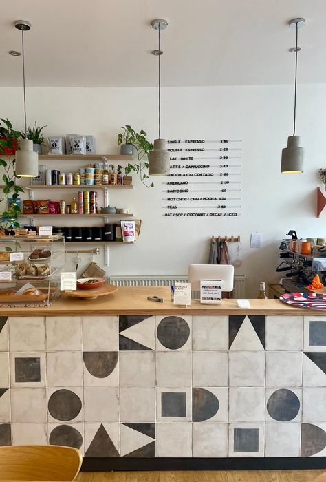 Instagrammer's guide to South London | 91 Magazine Tiled Retail Counter, Cafe & Bar, Coffee Shop Scandinavian, Tiled Cafe Counter, Most Beautiful Coffee Shops, Coffee Shop Behind The Counter, Craft Coffee Shop, Art Gallery Cafe Coffee Shop, Cool Coffee Shop Interiors