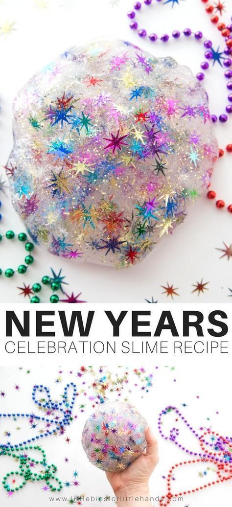 Kids New Years Eve Party, Slime Projects, Koala Room, Slime Recipe Kids, Mistle Toe, News Years Crafts For Kids, New Year's Eve Crafts, New Years Celebration, Diy Kids Party