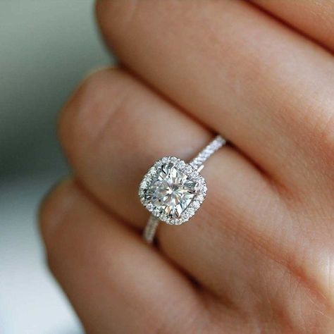 Wedding Ring Cushion, Engagement Rings Princess, Moissanite Engagement Ring Halo, Future Engagement Rings, Engagement Rings Cushion, Moissanite Engagement Ring Solitaire, Dream Engagement, Dream Engagement Rings, Beautiful Engagement Rings