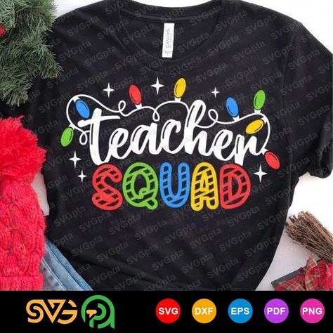 Teacher Christmas Tshirt Ideas, Teacher Christmas Shirts Svg, Cricut Design Studio, Christmas Party Shirts, Sped Teacher, School Svg, Teacher Christmas, Monogram Svg, Svg Christmas