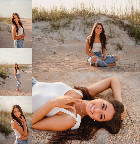 St Augustine Senior Pictures, Beach Pictures Poses Senior, Coastal Cowgirl Senior Pictures, Senior Portrait Beach, Summer Senior Pictures Outfits Beach, Beach Senior Pictures Outfits, Creek Pics, River Shoot, Senior Portraits Beach