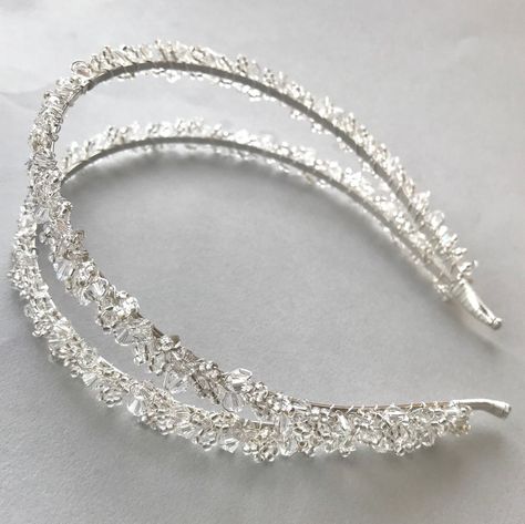 Double Headband, Crystal Bridal Headband, Bridal Hair Bands, Bridal Mask, Crystal Hair Accessories, Silver Tiara, Pearl Tiara, Double Wedding, Silver Headband