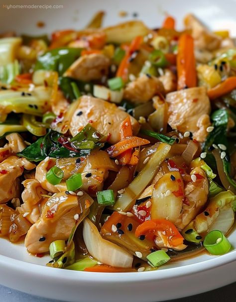 Explore the delightful fusion of crunchy cabbage and tender chicken, all brought together with a savory, umami-rich sauce in our Chinese Chicken Cabbage Stir-Fry. It's a symphony of flavors that makes every bite memorable. Dinner Recipes Stir Fry Chicken, Basil Chicken Stir Fry Recipe, Chinese Chicken And Cabbage Stirfry, Keto Chinese Chicken Cabbage Stir Fry, Chicken Bamboo Shoots Stir Fry, Chicken And Tofu Stir Fry, Chinese Chicken Cabbage Stir Fry Healthy, Teriyaki Chicken Cabbage Stir Fry, Keto Chicken Cabbage Recipes