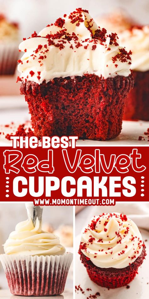 Easy Red Velvet Cupcakes, Ermine Frosting, Red Velvet Cupcakes Recipe, Vanilla Bean Frosting, Vanilla Cream Cheese Frosting, Red Cupcakes, Cupcakes With Cream Cheese Frosting, Cupcake Wars, Homemade Buttermilk