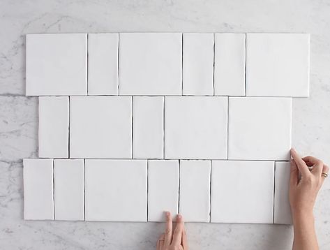 How To Make Your Tile Look Really Special Without Being Dated In 10 Years - New Classic Tile "Trends" That I'm LOVING - Emily Henderson White Fish Scale Tile, White Square Tiles, Range Tile, Fish Scale Tile, Rectangle Tiles, White Bathroom Tiles, Classic Tile, Matte Material, Tile Trends