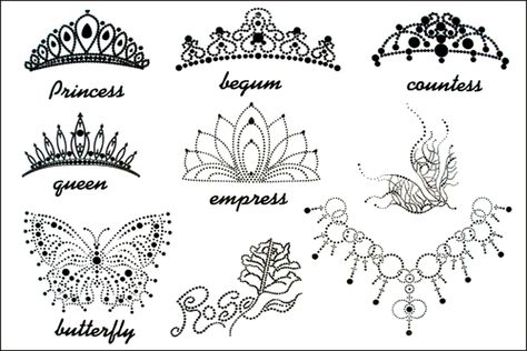 Female Crown Tattoo, Simple Crown Tattoo, Tiara Tattoo, Female Lion Tattoo, Temporary Tatoo, Butterfly Crown, Crown Tattoo Design, Female Lion, Art Flash