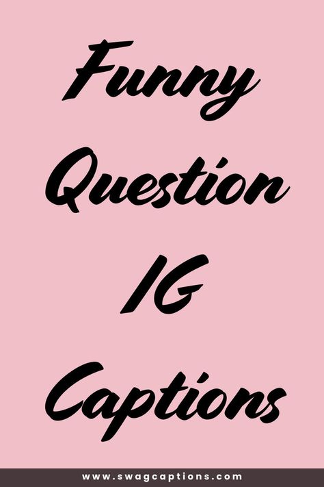 Looking for the perfect way to add humor to your Instagram posts? Check out our collection of Funny Question IG Captions! These hilarious and witty questions are sure to get your followers laughing and engaging with your content. From clever quips to playful puns, our captions will make your posts stand out and spark conversations. Whether you're sharing a selfie, a group photo, or a candid moment, these funny questions will add the perfect touch of humor to your feed. Questions Captions For Instagram, Pun Captions Instagram, Question Captions For Instagram, Question Captions, Ig Captions Funny, Funny Ig Captions, Funny Selfie Captions, Caption For Group Photo, Funny Captions For Instagram