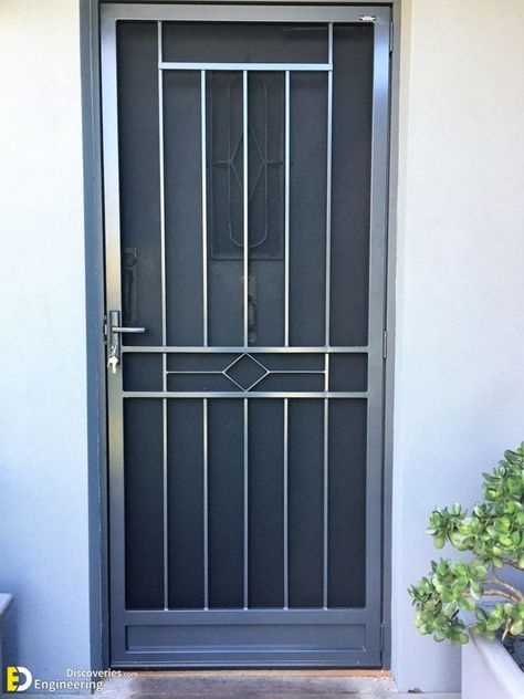 Creative Safety Door Design Ideas With Grill To Secure Your home - Engineering Discoveries Window Aluminium, Grills Design, Safety Door Design, Security Door Design, Modern Window Design, Modern Window Grill, Home Window Grill Design, Window Grills, Farm Hacks