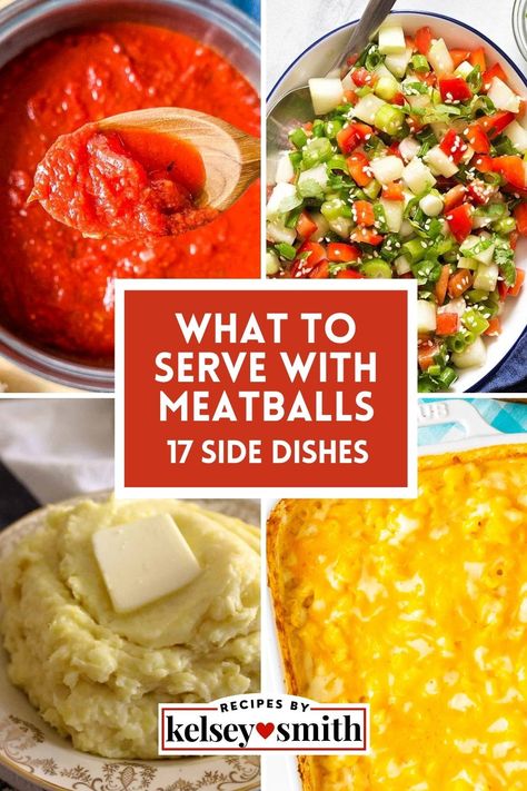 BBQ meatball Italian Meatballs Meals, Turkey Meatballs Side Dishes, What To Pair With Meatballs, Turkey Meatballs Sides, Sides For Meatball Sandwiches, Meatball Sides Dinners, What To Serve With Chicken Meatballs, Sides For Turkey Meatballs, Side For Meatball Subs