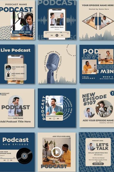 Podcast Instagram template | Podcast Canva | Podcaster template | Podcast Posts | Podcast Branding #graphicdesignreelsinstagram #instagramreelcovergraphicdesign #instagramreelsmotiongraphics Podcast Branding, Web Header, Podcast Instagram, Instagram Grid Design, Instagram Branding Design, Well Design, Instagram Feed Layout, Social Media Branding Design, Desain Buklet